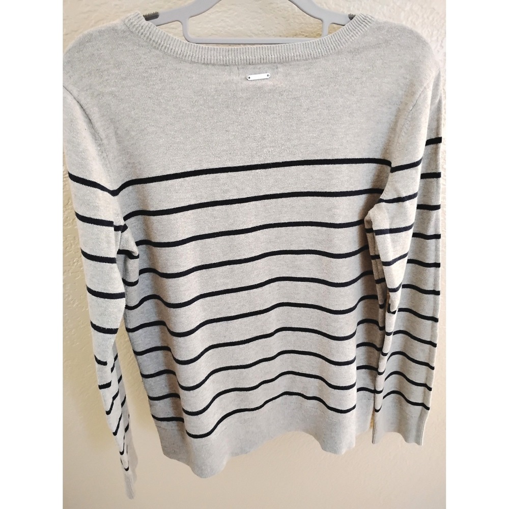 š©µNautica Striped Crewneck Sweater Casual Preppy Coastal Minimalist Chic Cotton - Picture 2 of 6